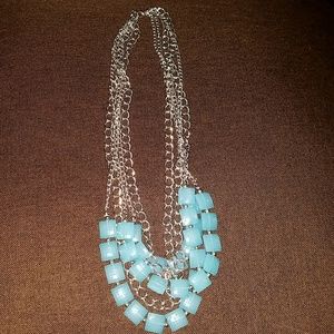 Blue necklace and earrings